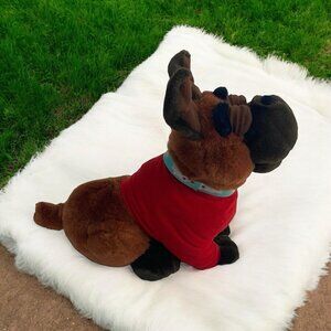 1997 Vintage Trendmasters Bulldog Plush  14” Puppy With Red Sweater
